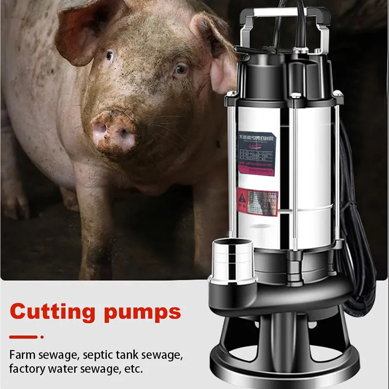 220V Uitwerpselen Pompen Modder Riolering Pomp Snijden Riolering Pomp Kleine Huishoudelijke Dompelpomp Septic Tank Pomp Pompmachine