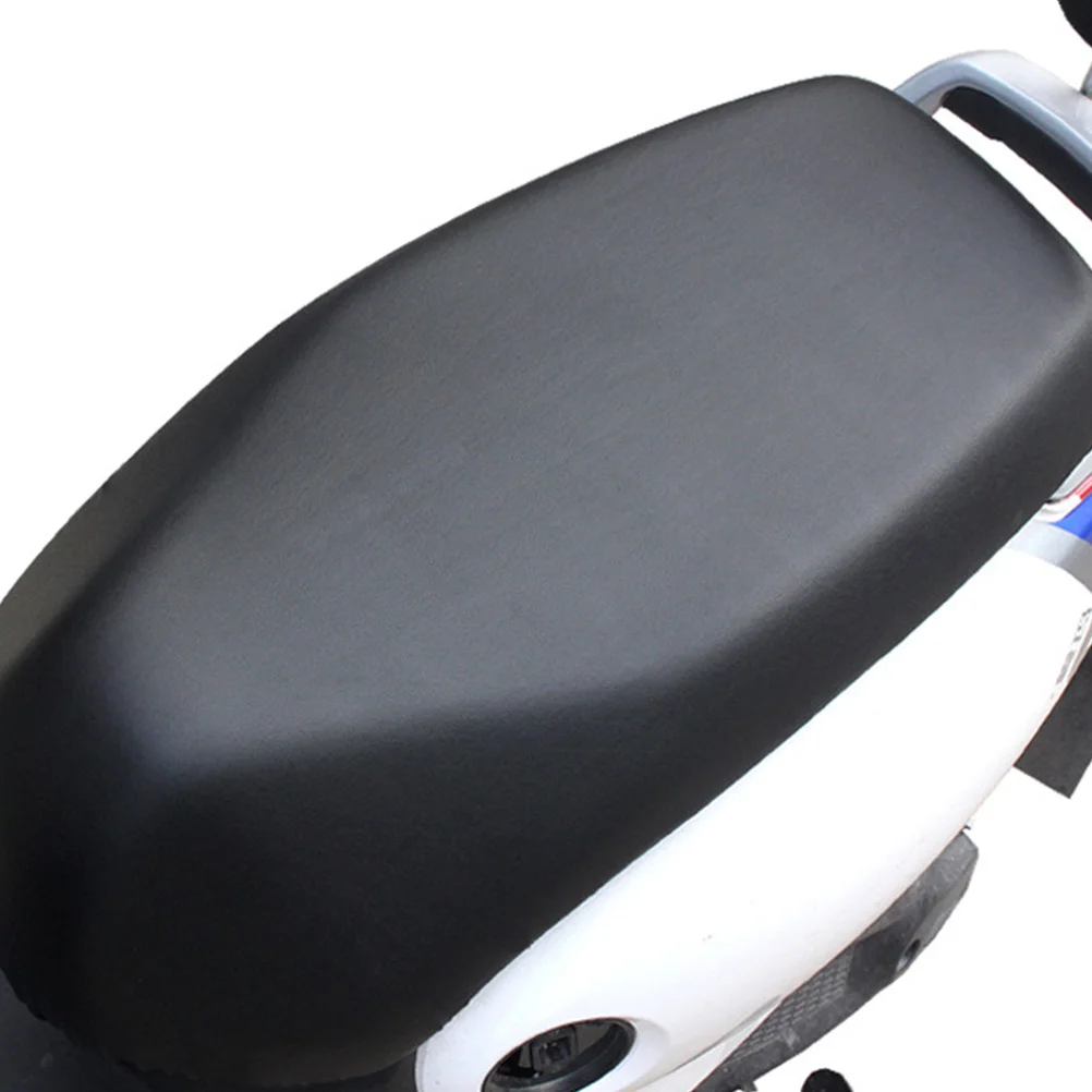 

1pc Waterproof Pu Motorcycle Seat Cover Universal Elastic Non-Slip Long Seat Protector Rain Cover For Daily Use Saddle