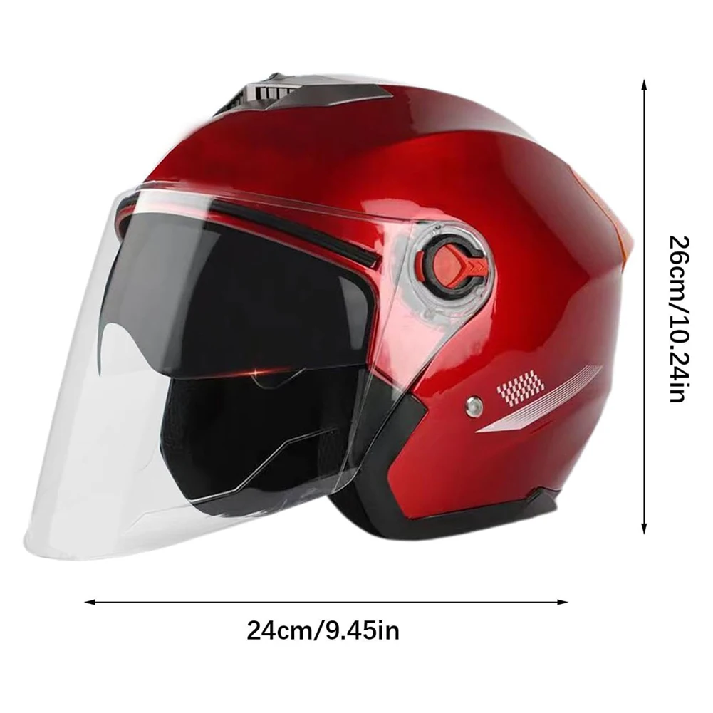 Motorcycle Open Face Helmet with Sun Visor Electric Scooter Helmet All Year Use Comfortable Helmet Adult Moto Equipment