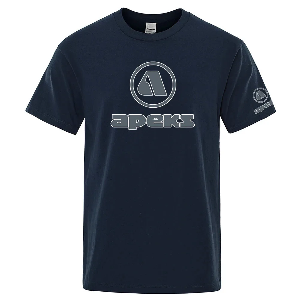 Summer Men's Apeks Scuba Diving Equipment Logo Print Casual Solid Color Short Sleeve 2026 Fashionable Comfortable Versatile Top
