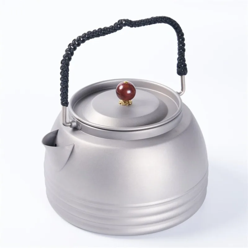 Titanium Kettle Portable Camping Tea Coffee Maker Outdoor Travel Boiling Water Kettle Camping Picnic Fishing Backpack