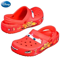 Disney Lightning McQueen Animation Cartoon Baotou Sandals Creative Personality Children's Anti-Slip Slippers Couple Beach Shoes