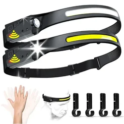 XPE+COB LED Sensor Headlamp USB Rechargeable Camping Search Light Headlight Led Head Torch Head Flashlight for Fishing Lantern