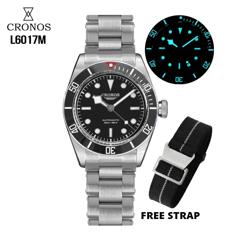 

Cronos BB58 Diver Watch 40mm PT5000/SW200 Automatic Sapphire Crystal 20Bar Waterproof Super Luminous Vintage Wristwatches L6017