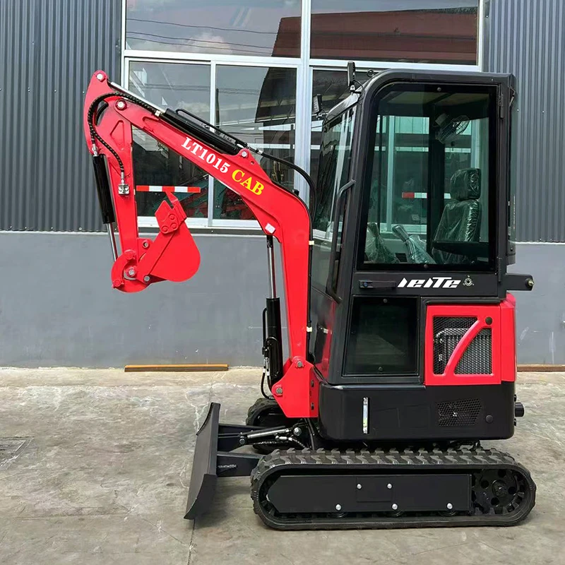 EPA-miniexcavadora hidráulica de cabina cerrada, excavadora pequeña de 1500kg, motor Kubota, Euro 4, 5, 1,5 toneladas
