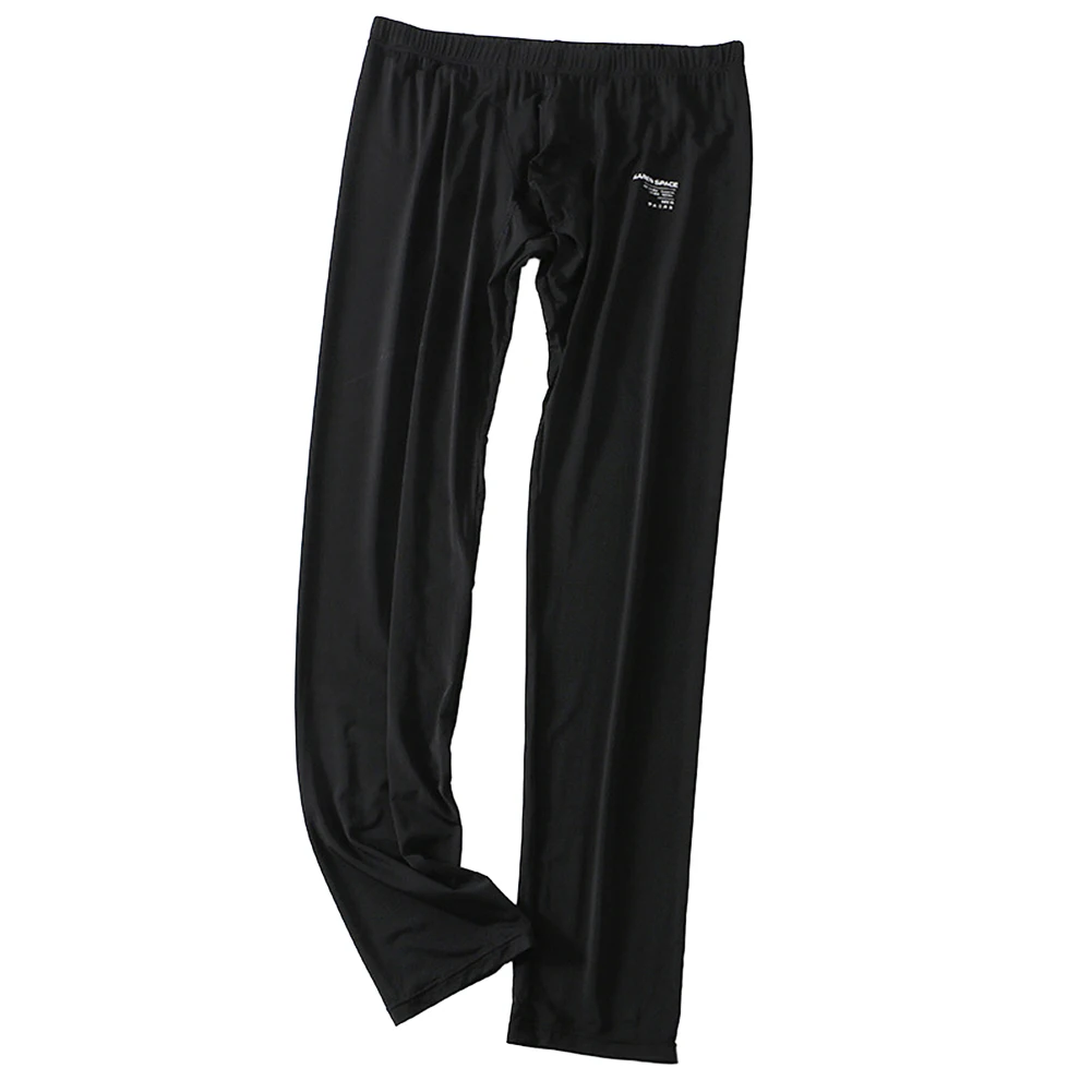 Pantalones largos de seda de hielo para hombre, ropa de dormir, ropa interior ultrafina, mallas, PIJAMAS