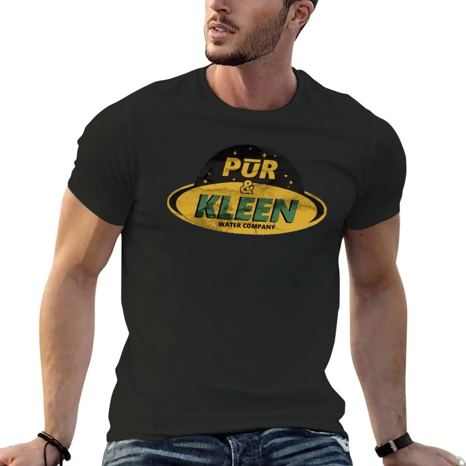 Pur kleen Wasser Firma Logo-schmutziges T-Shirt Neuauflage benutzer definierte T-Shirt plus Größe Kleidung Baumwolle T-Shirt Männer