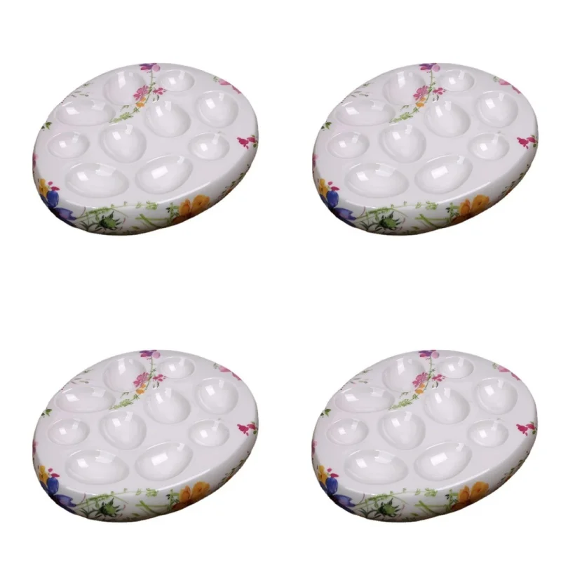 Easter Tulip Ceramics Plate Dinnerware Vase Egg Plates Storage Creamer for Home KitchenUsed for Storing Eggs Atmosphere Gift