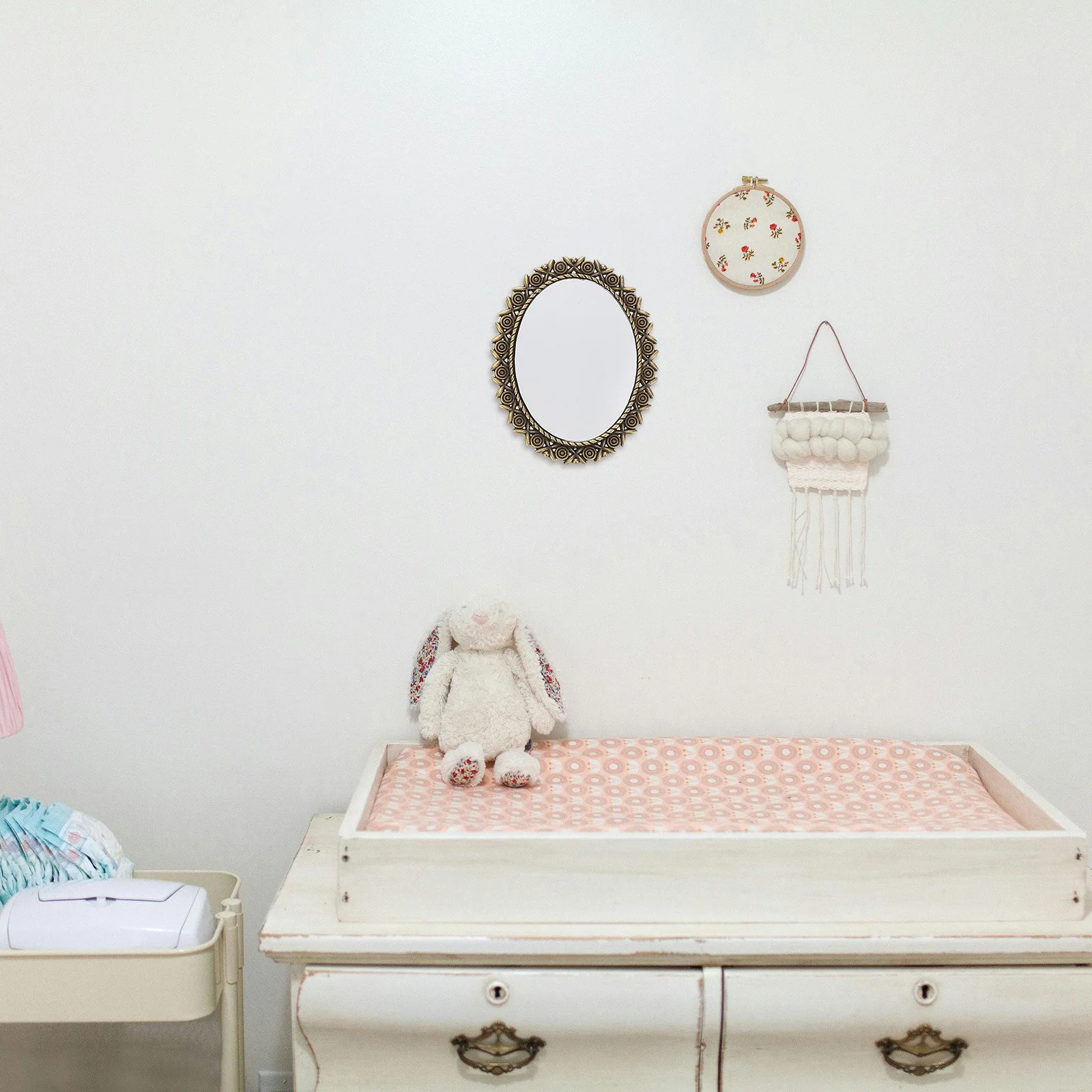 Miroir ovale Vintage pour maison de poupée Miniature, accessoires pour bricolage, aménagement de scène, meubles de chambre à coucher, décoration de salle de bain, 4 pièces