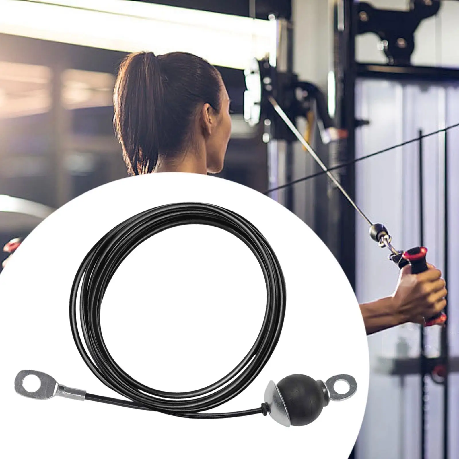 Fitness Workout Machine Attachment Cable Durable Exercise Rope Pulley System for Home Gym and Tricep Training