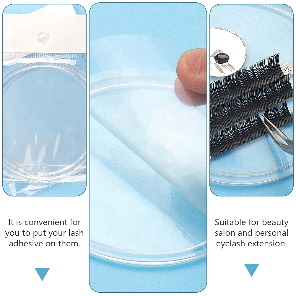 

5Pcs False Lashes Pallet Transparent Eyelash Holder Non-Porous Surface Reusable Easy Clean for Personal Salon Eyelash Holder