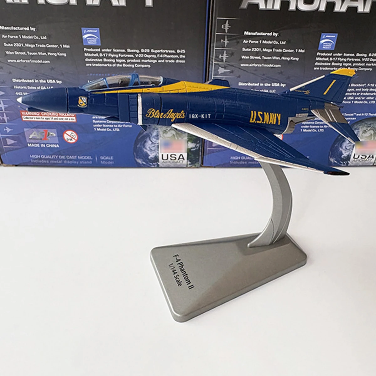 F-4II 1/144 Metal Scale Phantom Planes Model Blue Military Fighter Aircraft Model For Collection Gift Home Decor Creative Gift