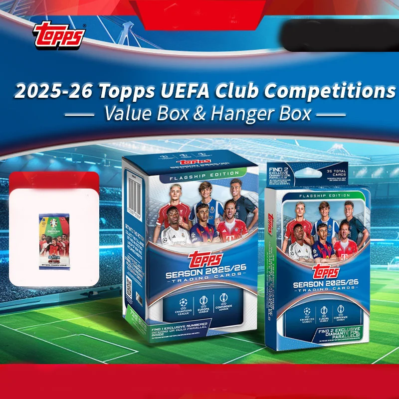 2025-26 Topps UEFA UCC Soccer Cards Value Box Hanger Box Football Trading Cards Sealed
