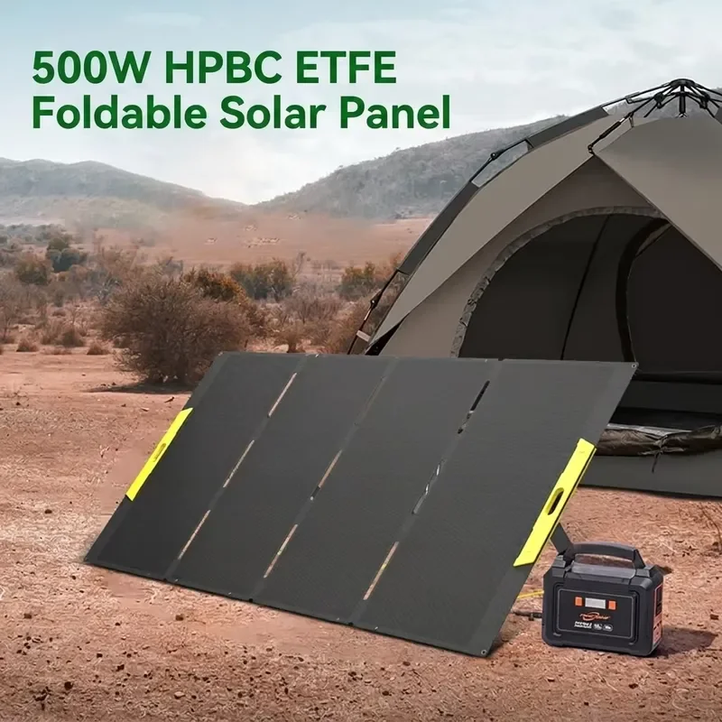 500W High Quality Efficient Conversion HPBC Outdoor Portable ETFE Lamination Foldable Solar Panel for RVs, Roofs Other