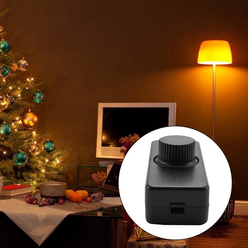 Sakelar Peredup LED Inline ABLU, ON/OFF Putar Bawaan dan Peredup Kontrol Kenop untuk LED/Pijar 3-100W Dapat Diredupkan