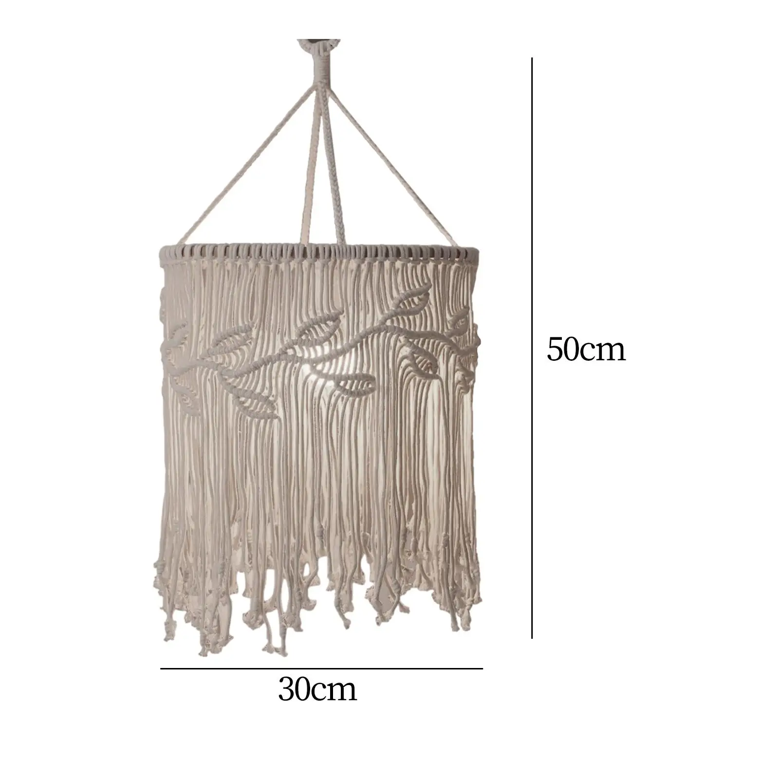 Macrame Lamp Shade Handmade Woven Decorative Bohemian Hanging Pendant Light Cover for Dining Room Bedroom Home Kitchen Festival