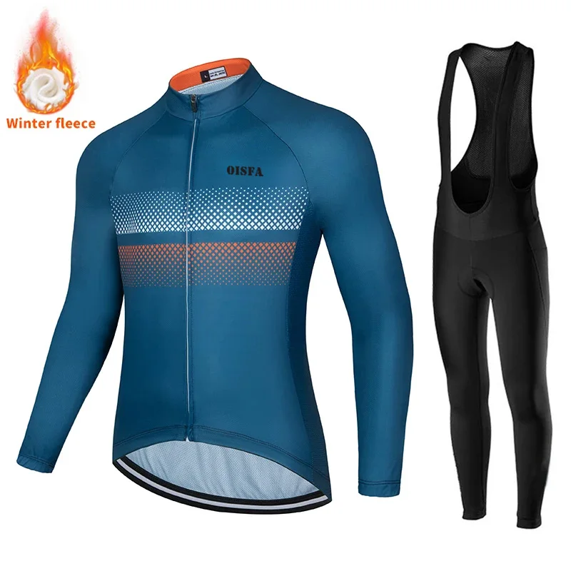 

Oisfa Winter Cycling Set Outdoor Men Long Sleeve Cycling Clothing Thermal Fleece MTB Bike Cycling Jersey Set Ropa Ciclismo Hombr