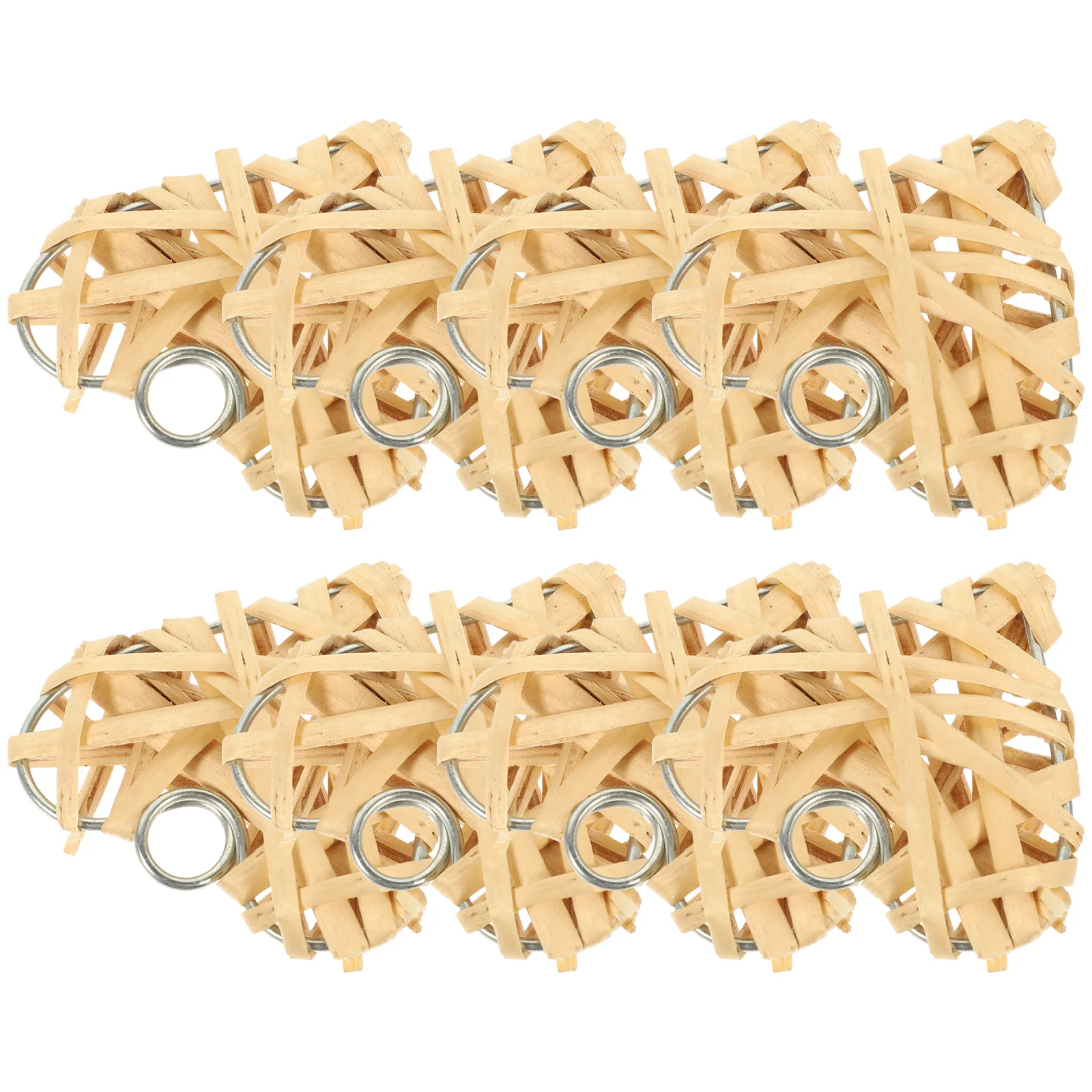 

8 PCS Colorful Hanging Decorations Heart Shaped Wall Wicker Decorative Hearts Wooden