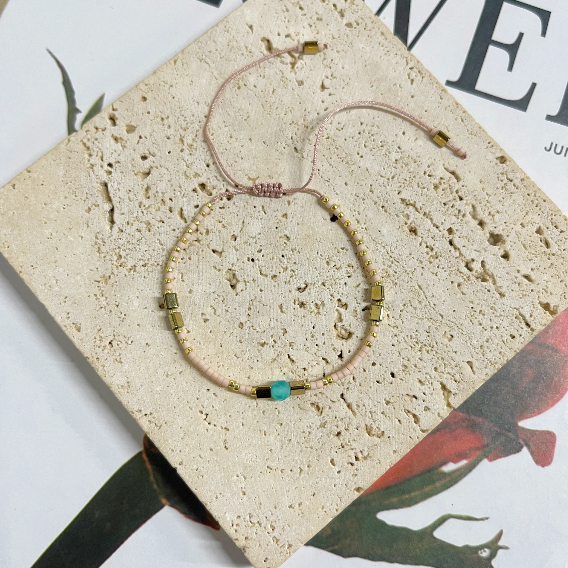 KKBEAD ميوكي ديليكا الخرز سوار للنساء الأصدقاء هدية بسيطة داينتي أساور جديدة في بوهو مجوهرات أساور الحجر الطبيعي #3