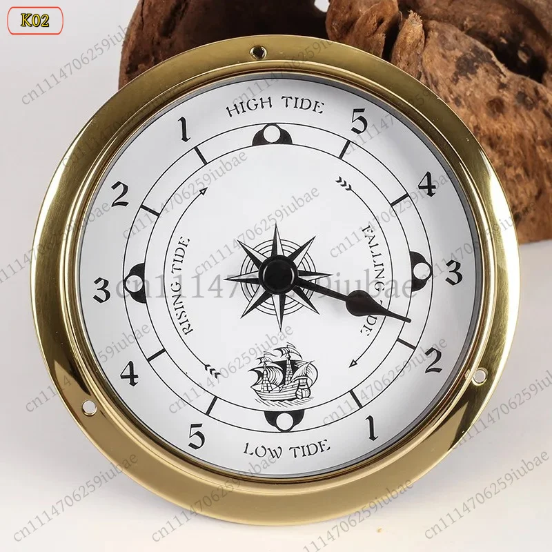 LD_98mm Brass Weather Station Clock Barometer Thermometer Hygrometer 4-in-1 Set for Boat Yacht Marine Decor