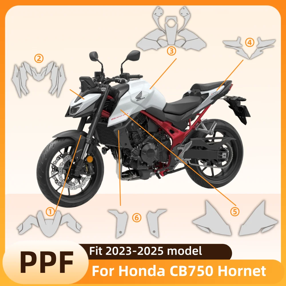 

For Honda CB750 Hornet 2023 2024 2025 TPU PPF Paint Protection Film Full Body Kit Tank Fairing Clear Self-Healing Wrap