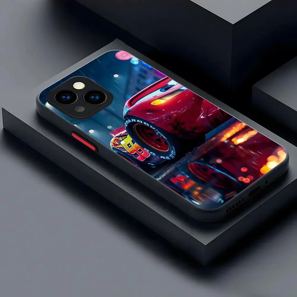 Cars 95 Lightning McQueen Phone Case Matte Transparent For 16 15 IPhone 12 11 13 Pro Max X XR XS 8 SE Mini Plus Back Cover