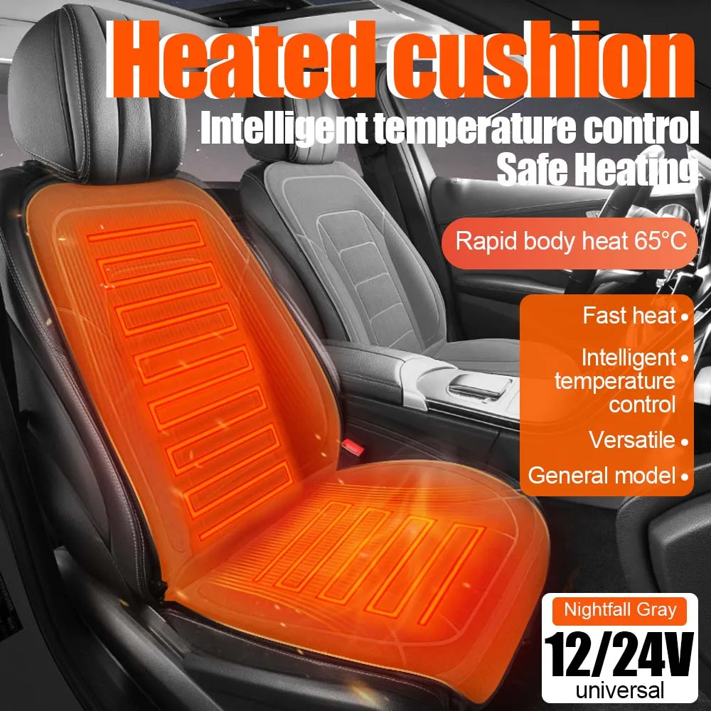 12V24V Universal Car Heated Seat Cushion 3-Speed Switch Winter Electric Heating Pad Auto Seat Warmer For Office Seats Car Seats