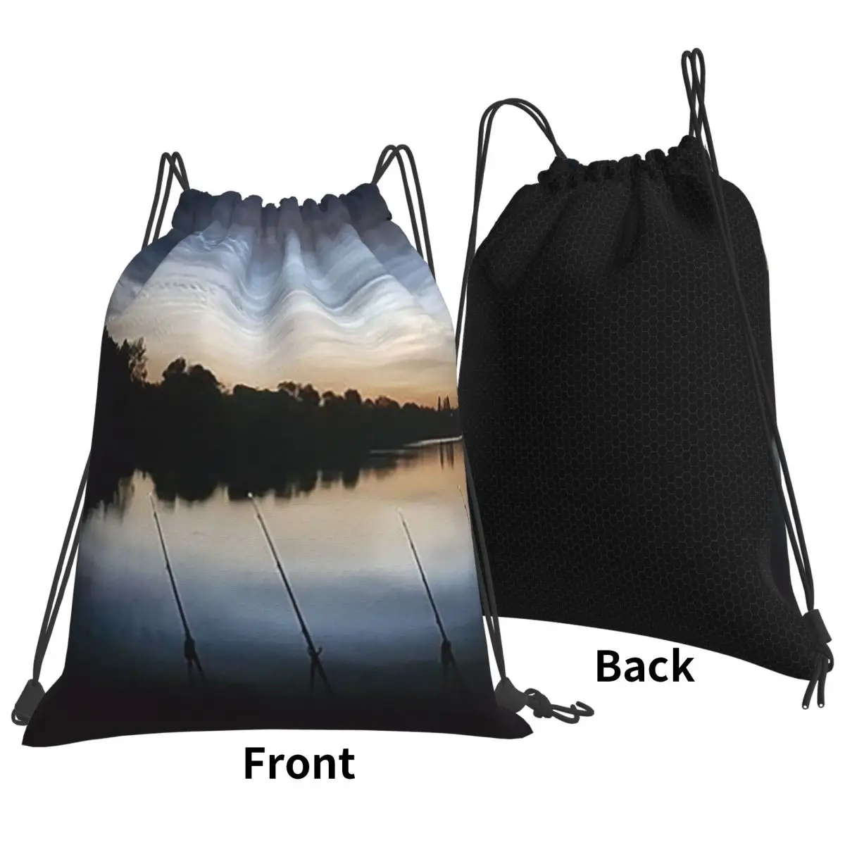 

Fishing And Outdoor Fishing Art Backpacks Portable Drawstring Bags Sports Bag Book Bags for Man Woman School