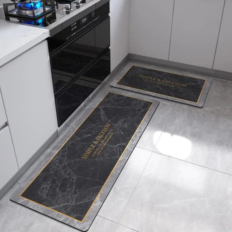 VIKAMA Crystal Velvet Rug Absorbs Water and Oil, Easy to Clean. Suitable for Kitchen, Laundry Room, Corridor and Home Decoration