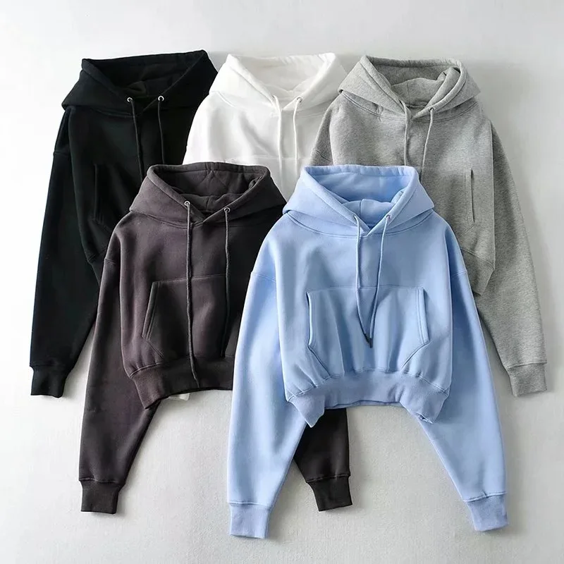 

Women's Heavyweight Cotton Fleece Hoodie Full Zipper Thick Thermal Comfortable Quick Dry Fitness Yoga Sports Shorts Suits Adults