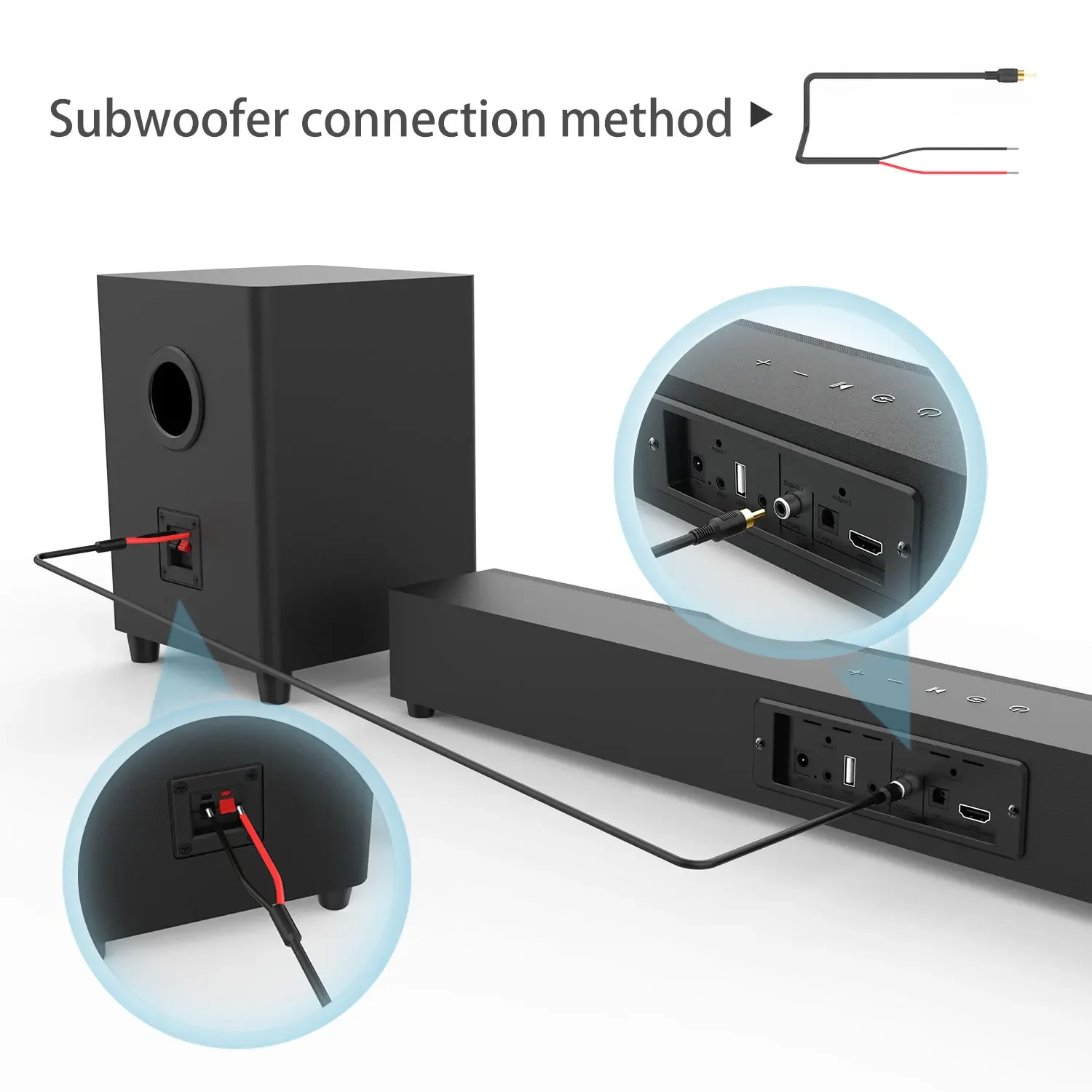 Original brand newSoundbar bass subwoofer 2.1CH Home Theater System TV Speaker Wireless Sound Bar surround sound with HD(ARC) Op