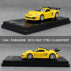 1/64 Paragon 2012 RUF CTR 3 Clubsport Diecast Model Toy Cars Gifts For Friends Father