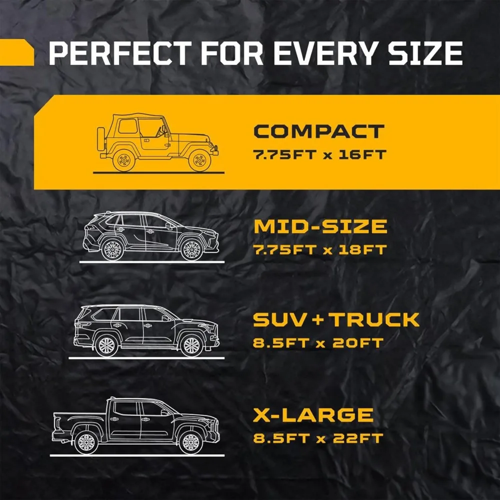 Kompakte, robuste Garagen-Bodenmatte für Fahrzeuge, 7'9 x 16', Schutzmatte mit großer Abdeckung