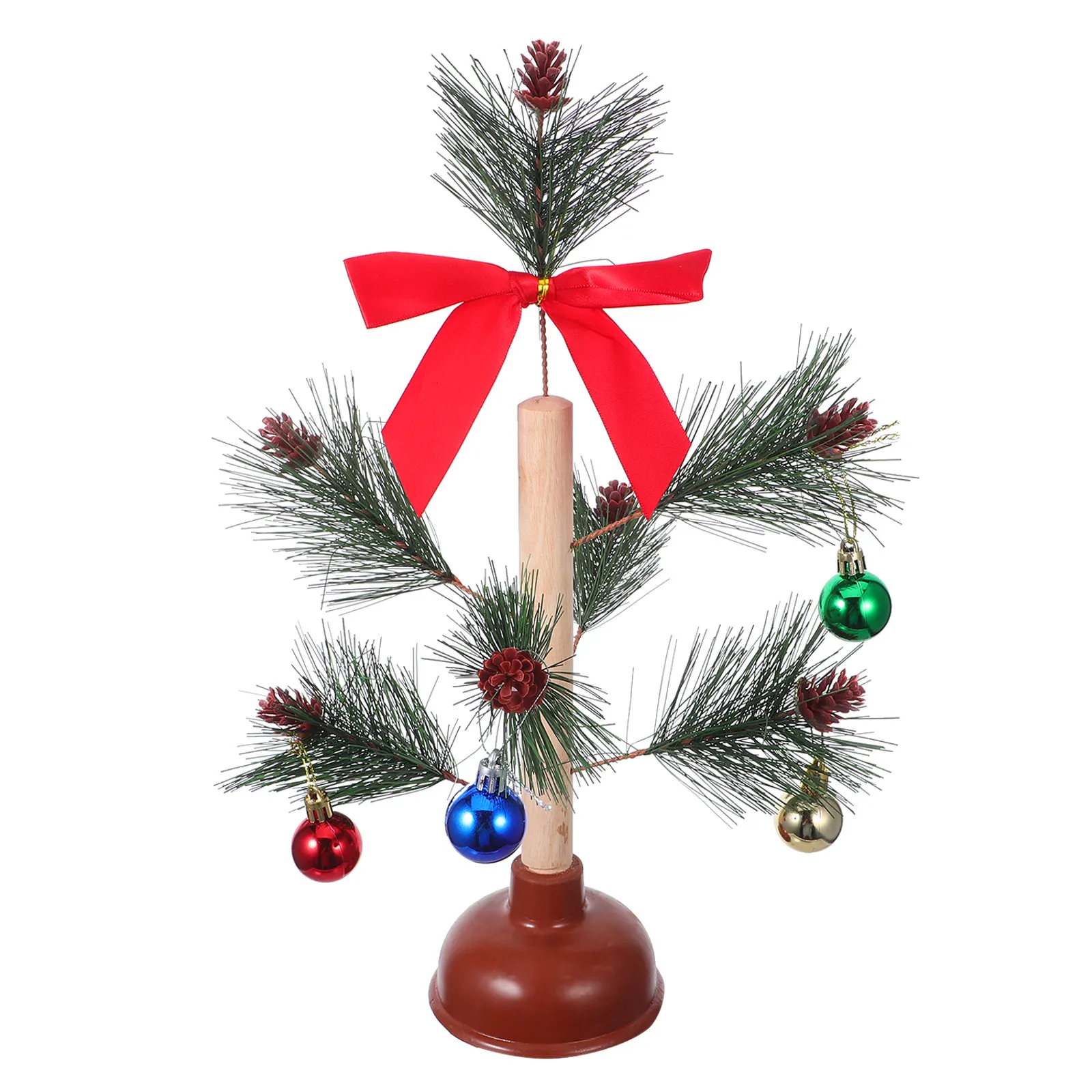 

Забавный елочный декор в виде плунжера: уникальное праздничное украшение для дома и офиса, маленький размер, новогодний сувенир