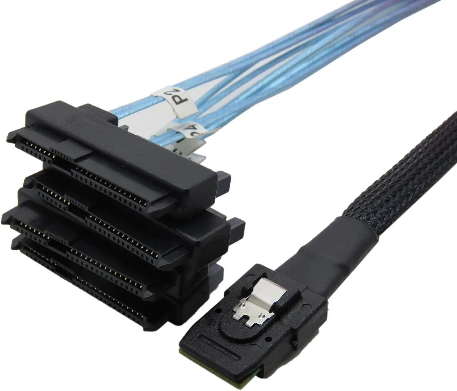 موصلات CABLEDECONN Mini SAS 36 SFF-8087 إلى (4) SFF-8482 مع طاقة SATA #2