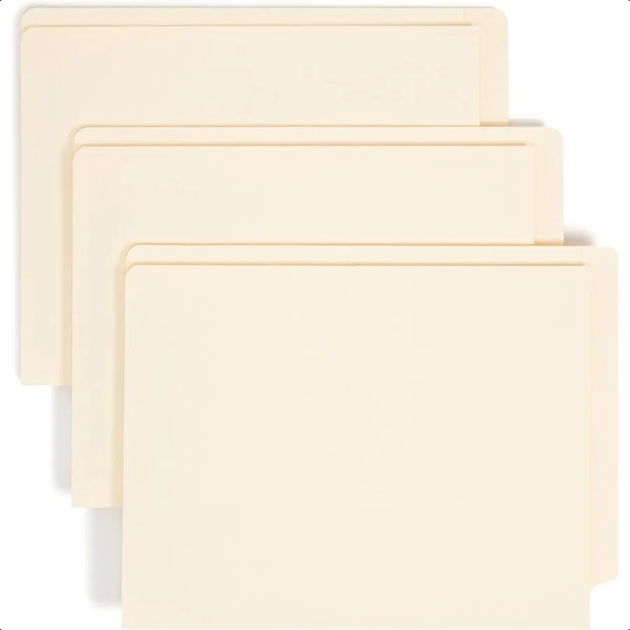 

ShelfMaster End Tab Fastener Folders with Pockets 25 Count Manila Straigut Tab 1 Pocket Letter Size 34099