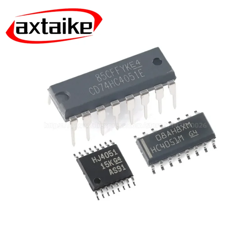 

10PCS CD74HC4051E DIP-16 CD74HC4051M96 HC4051M SOP-16 CD74HC4051PWR HJ4051 TSSOP-16 Multiplexer Switch ICs SMD DIP SOP IC