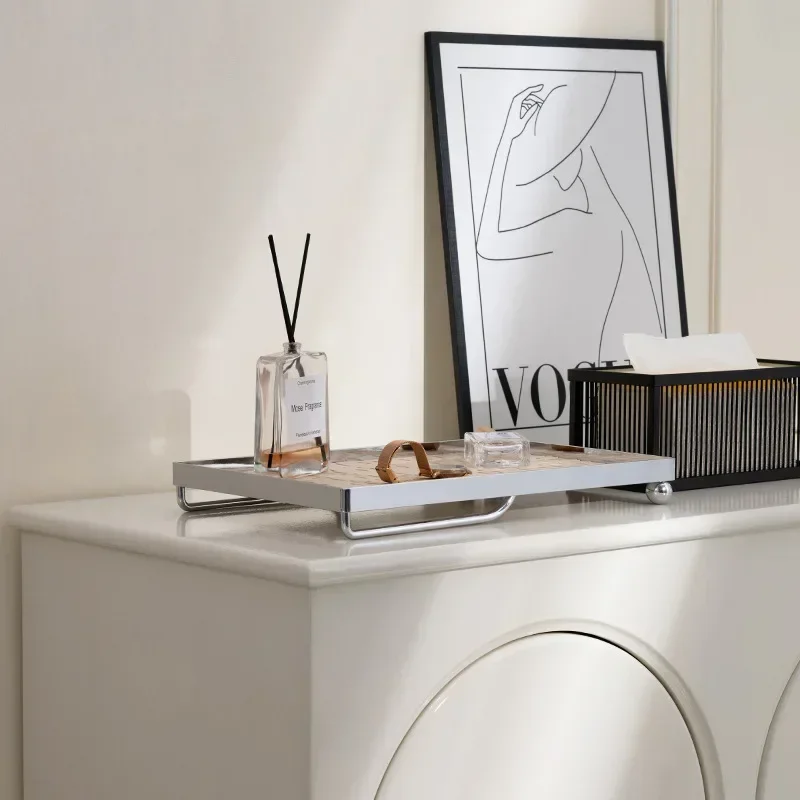 【Premium】Ahunderjiaz-Luxury Leather Storage Tray, Jewelry Display Plate, Living Room Desktop Decor, Home Furnishing Decoration