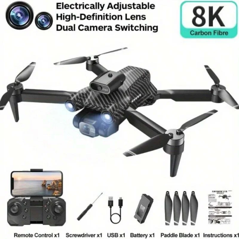 Folding Camera Drone Aerial Photography 8K HD Drop-Resistant Long-Endurance Quadcopter With Remote Control