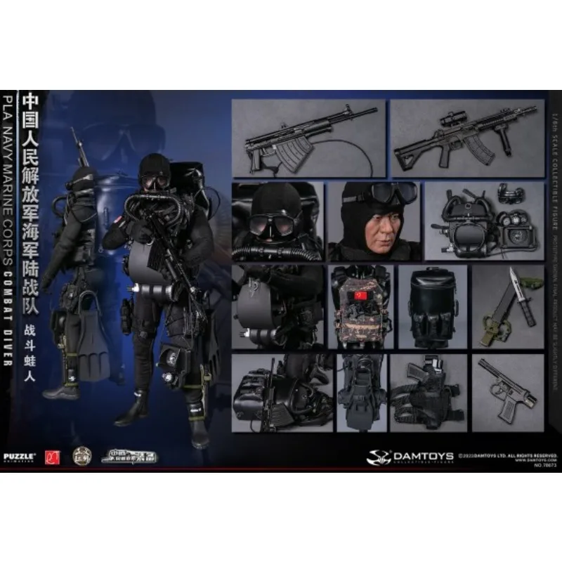 Spot Supply DAMTOYS Original 1/6 PLA Navy Marine Corps Combat Frogman Military Soldier Action Figure Model Toy Gift for Adults