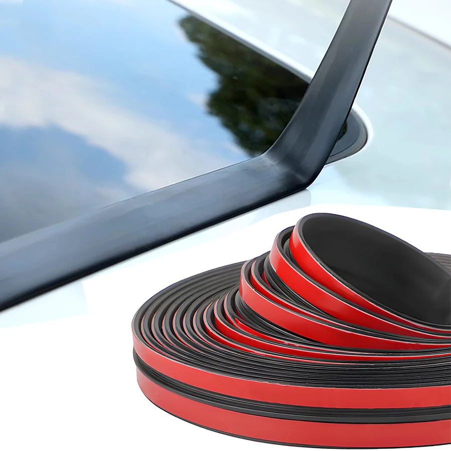 Car Weather Stripping T-Shape Cuttable Car Windshield Trim Sunroof Seal with Self Adhesive Waterproof Rubber Edge Trim for Cars