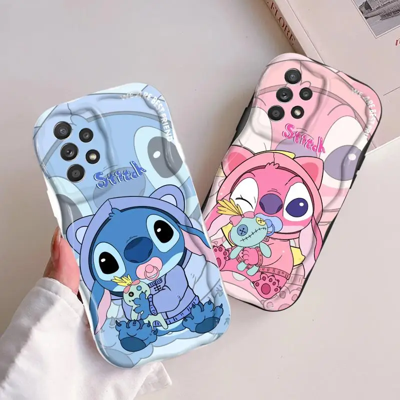 Disney Angel Stitch Case for Samsung Galaxy A20 A30 A10 A03 Core A71 A51 4G A50 A02 A04e A02s A05s A11 Coque Cover