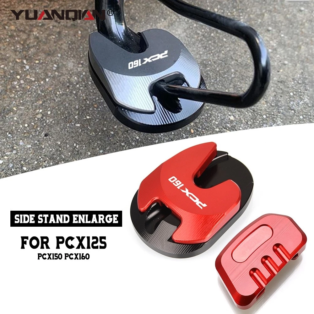 PCX 125 150 160 Motorcycle CNC Kickstand Enlarge Foot Side Stand Extension Plate Pad For HONDA PCX125 PCX150 PCX160 All Years