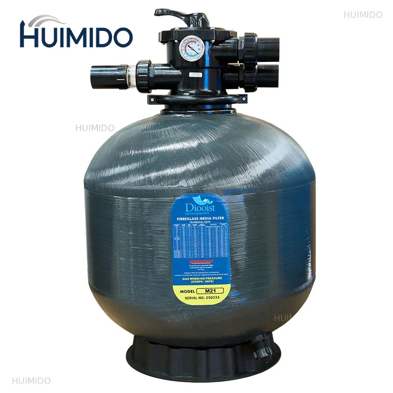 Water treatment equipment diameter 400mm-1200mm glass fiber swimming pool sand filter, maximum flow 4.3 ℃ working temperature