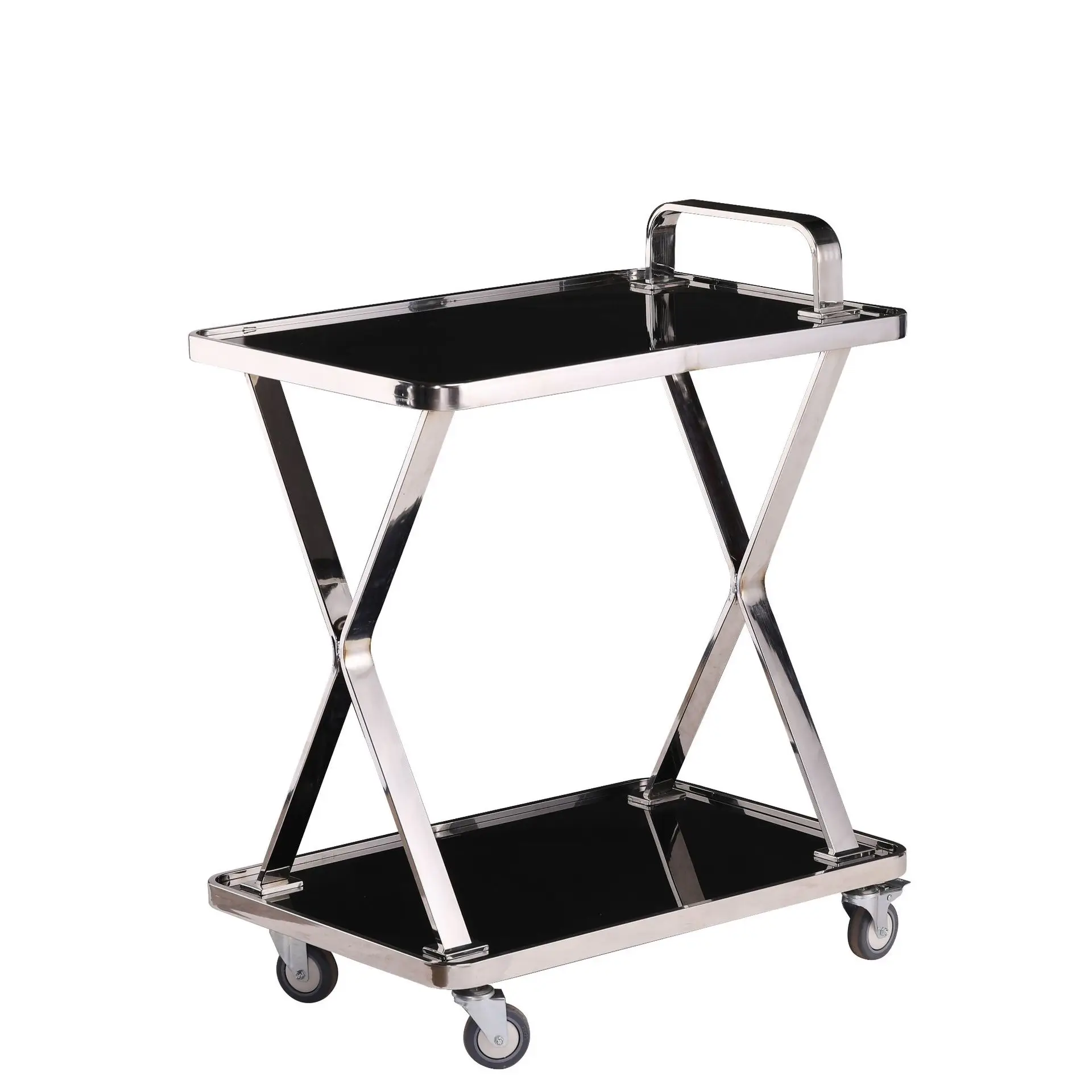 Stainless steel solid wood hotel food delivery service car dim sum wine truck
