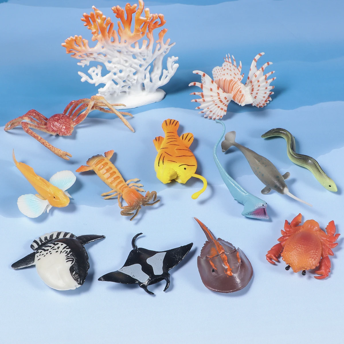 13 peças mini figuras realistas de brinquedos da vida marinha, criaturas subaquáticas educacionais, enchimentos de ovos de páscoa, decorações de aquário para Hallo