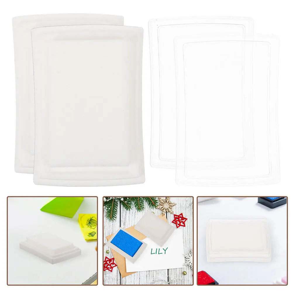 

15Pcs Blank Ink Pads High-Density Sponge Refillable Stamp Pads for Office Craft DIY Projects Fingerprint Art Stamping