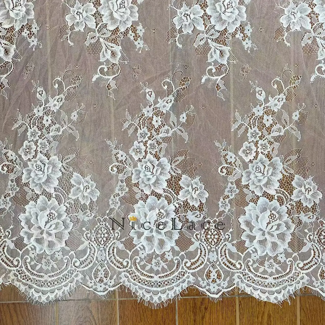 3Meter/lot High Quality Soft ivory Boho Lace Fabric Chantilly French Lace Accessories For Bridal gowns, Wedding Dresses, veils