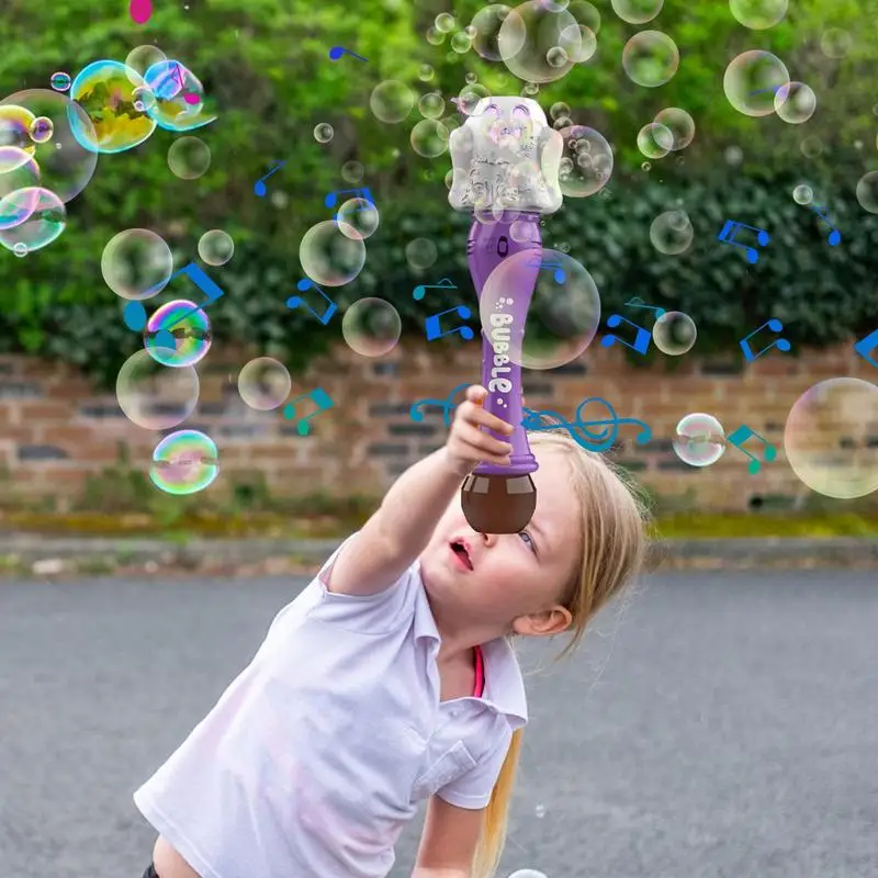 

Kids Bubble Wand Portable Fun Ghost Bubble Sticks Handheld Bubble Machine With Colorful Lights & Music Ergonomic Bubble Blower