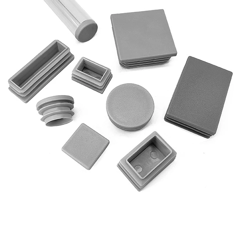 Grey Round Square Plastic Blanking End Cap Square Tube Pipe Inserts Plug Furniture Chair Table Feet Cap